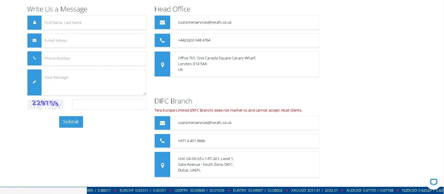 contact details