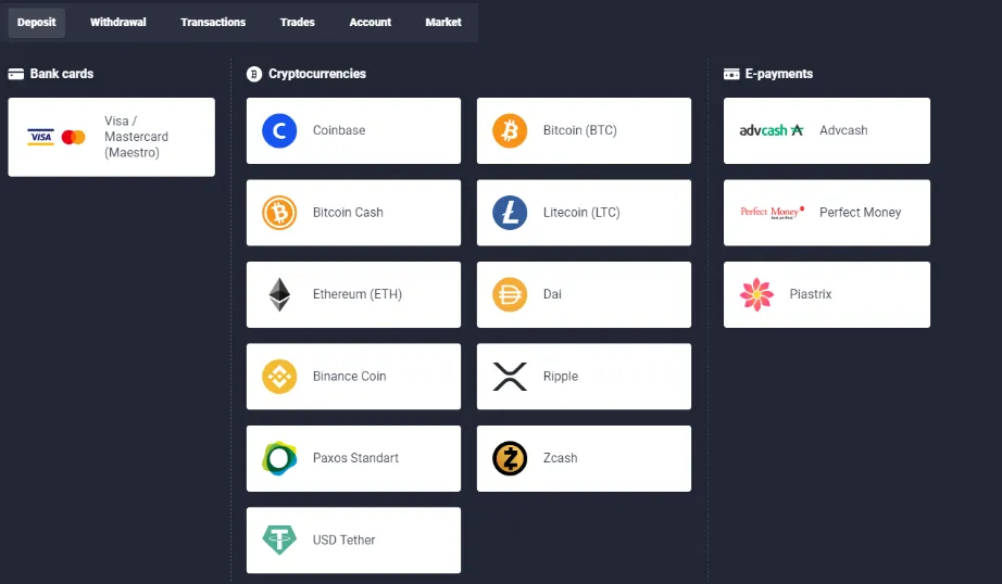 Deposit & Withdrawal