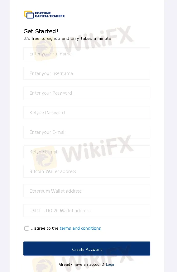填写必要信息 填写必要信息