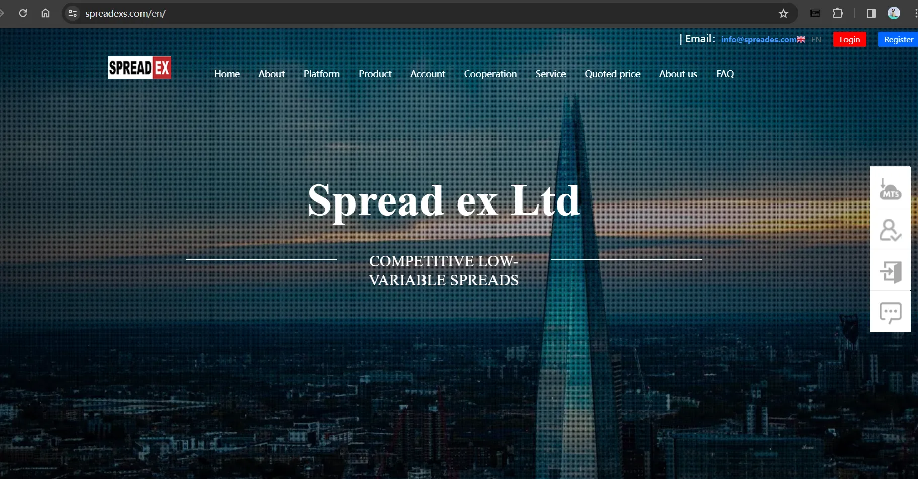 Spread ex's homepage Spread ex's homepage