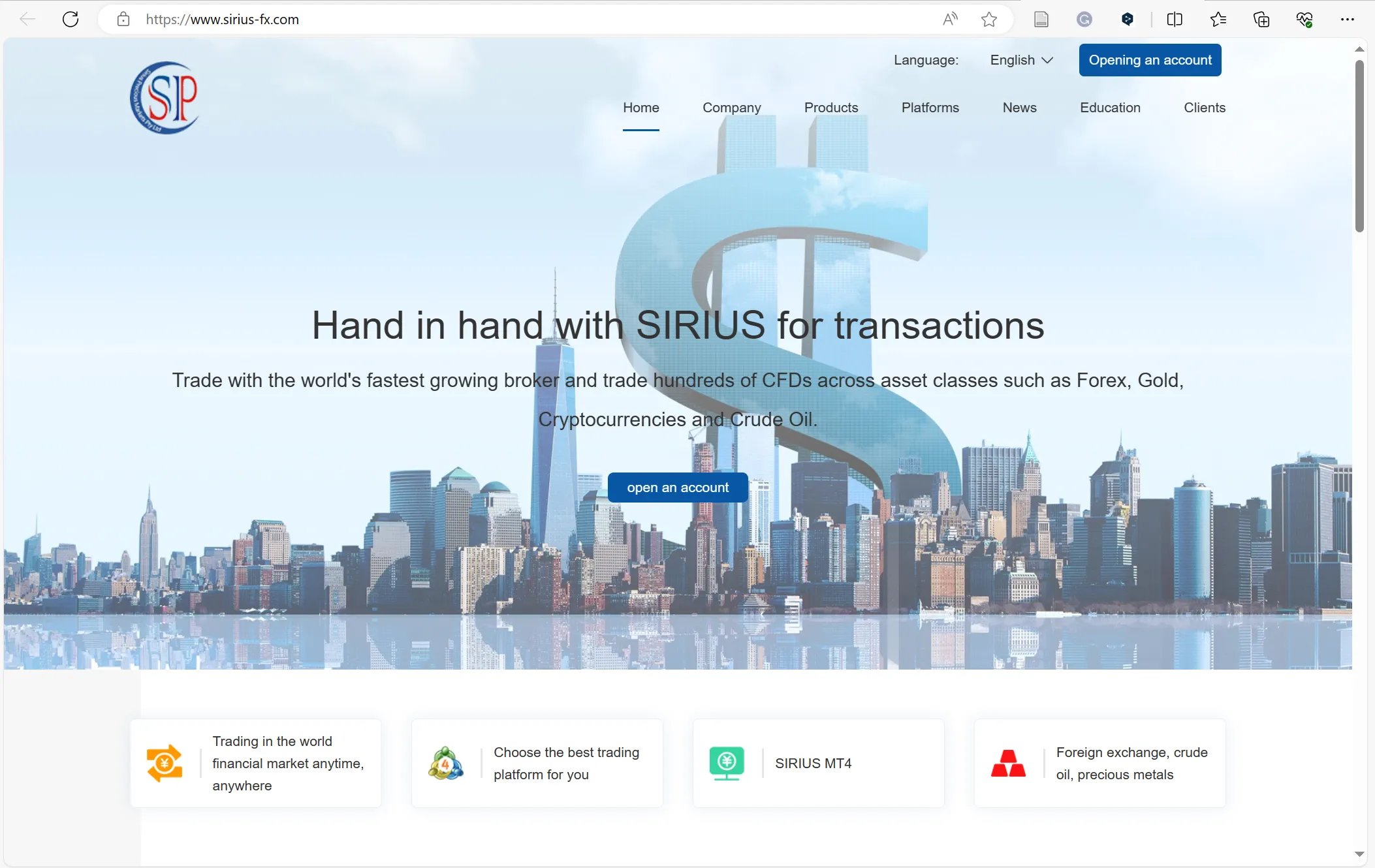 SIRIUS' homepage