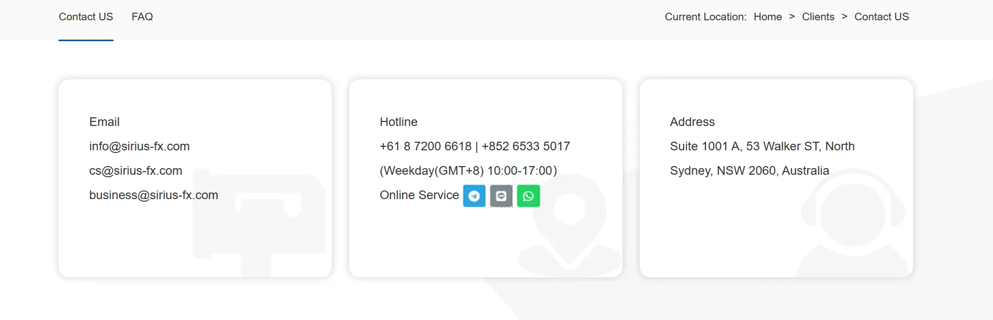 contact details