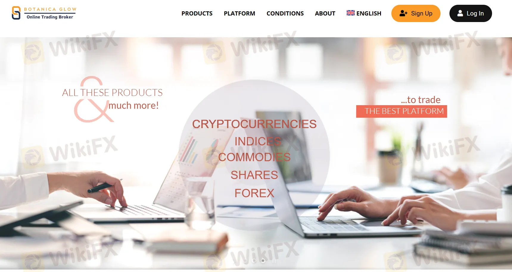 BT Markets' página de inicio