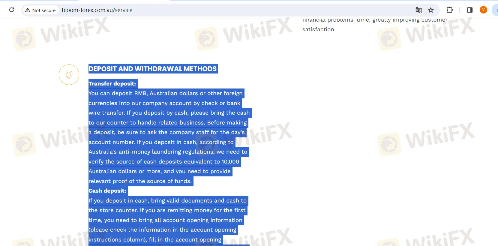 Deposit & Withdrawal