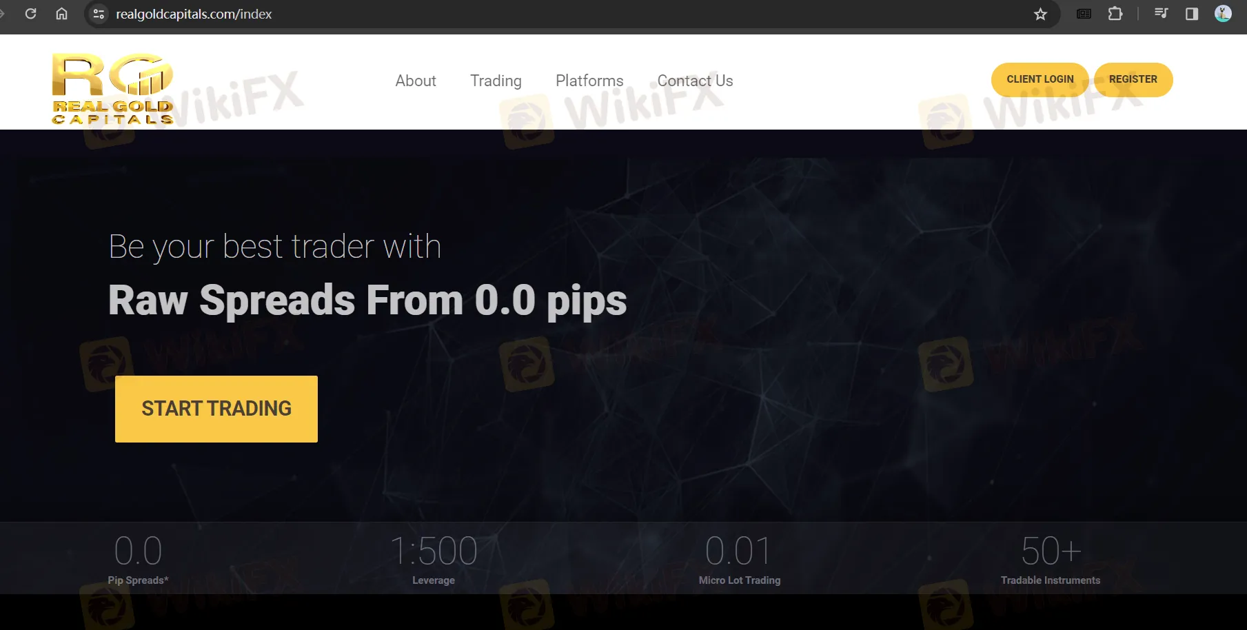 Real Gold Capitals' homepage