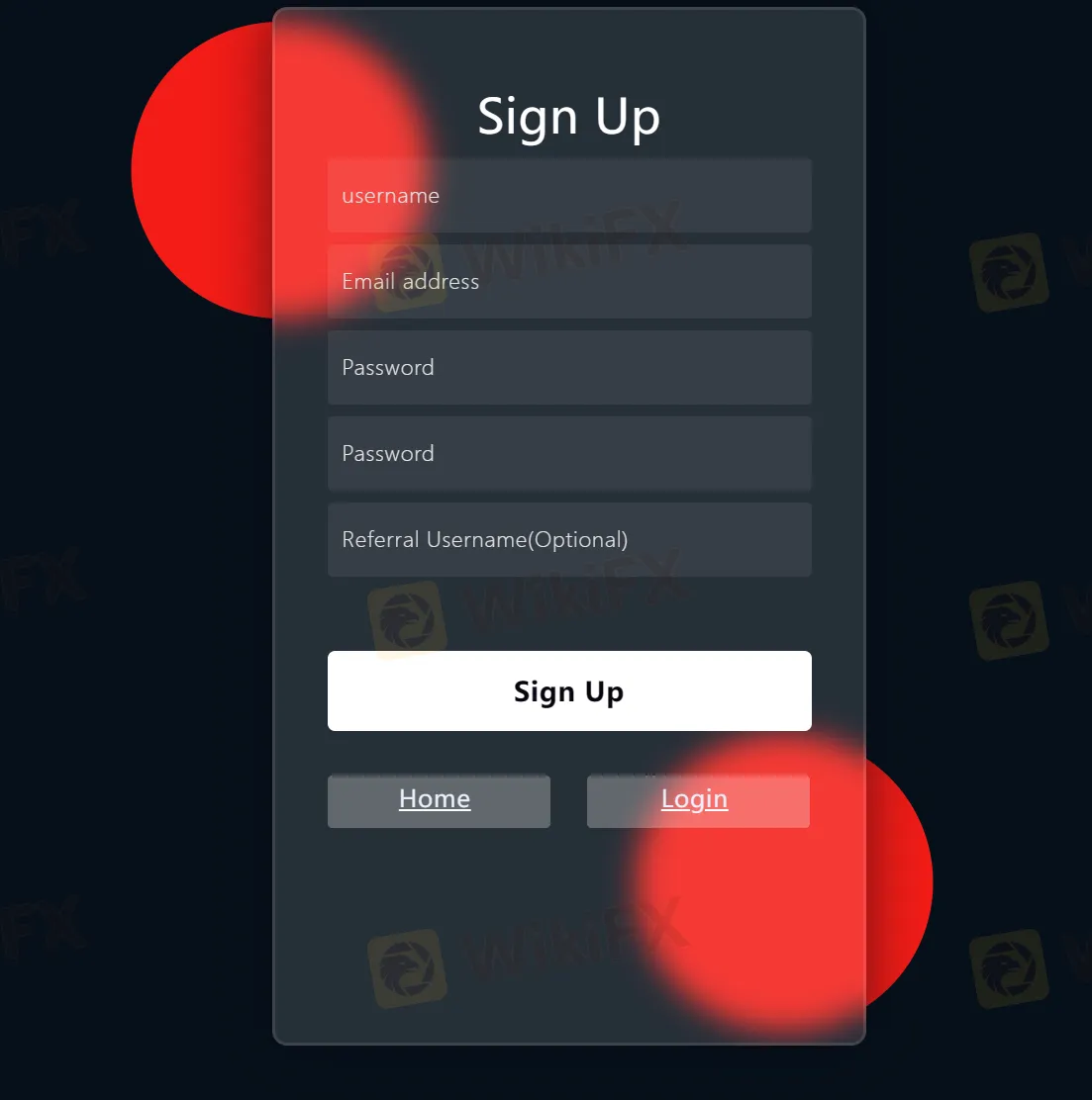 fill in required info