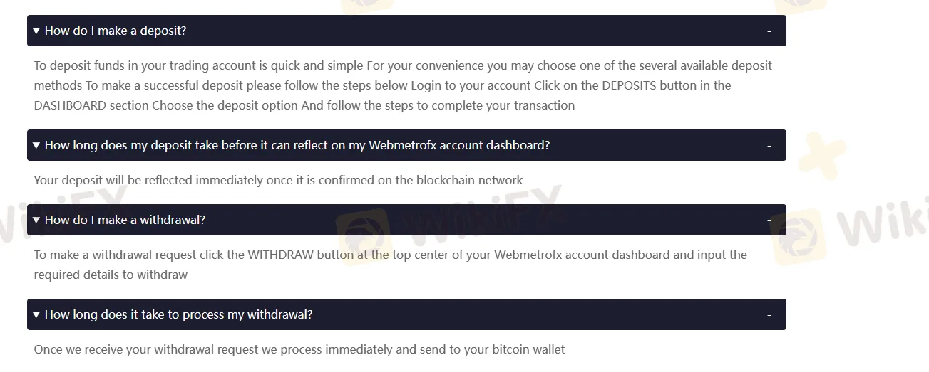 Deposits & Withdrawals FAQ