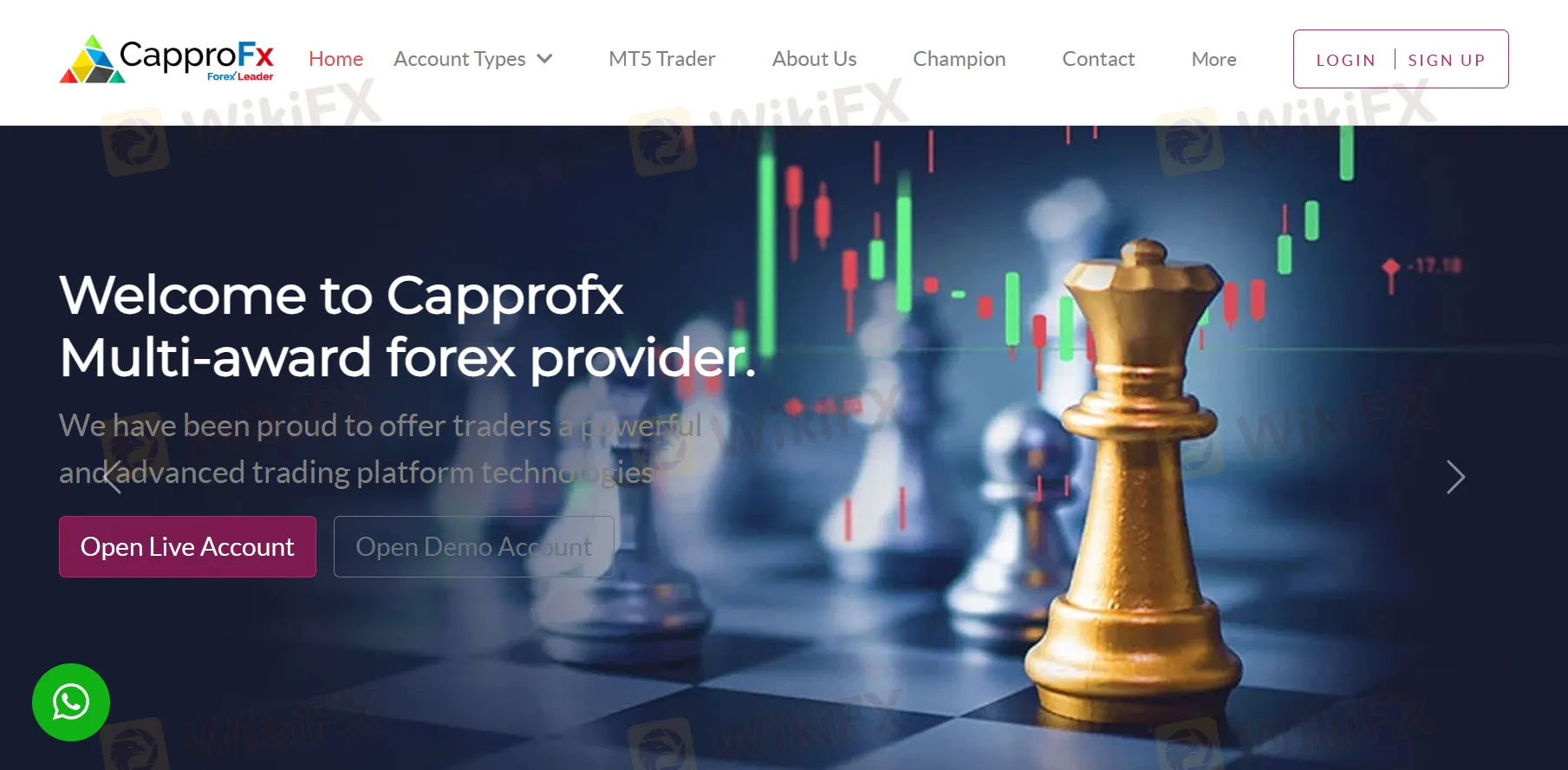 ओपन लाइव खाता लिंक या साइन अप बटन पर क्लिक करें