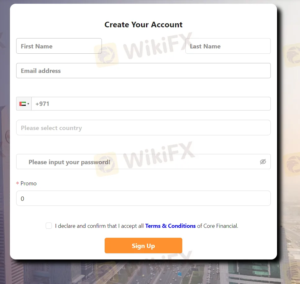 fill in required info