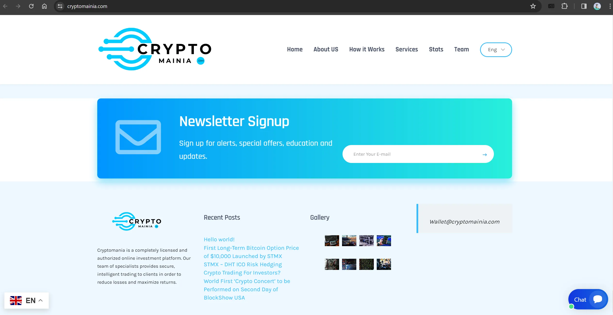 Cryptomania's homepage