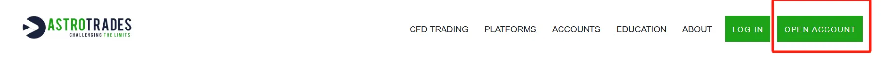 Click the button ''OPEN ACCOUNT''