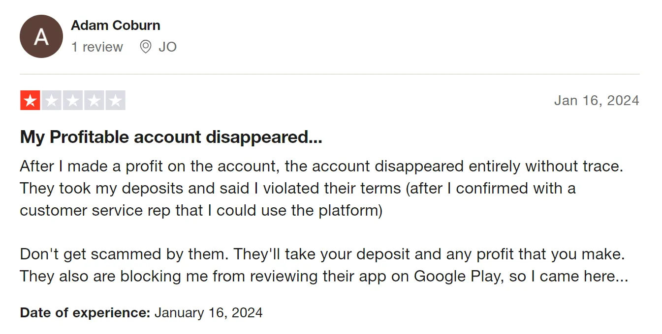 My Profitable account disappeared. My Profitable account disappeared.