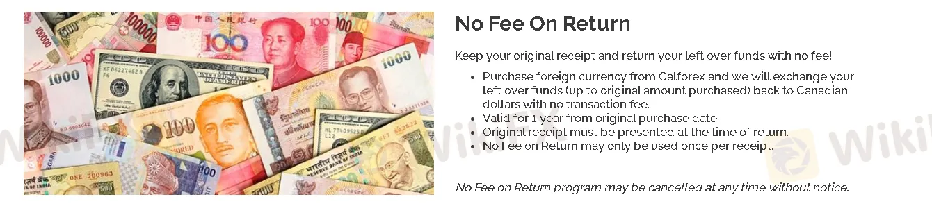 No Fee on Return 