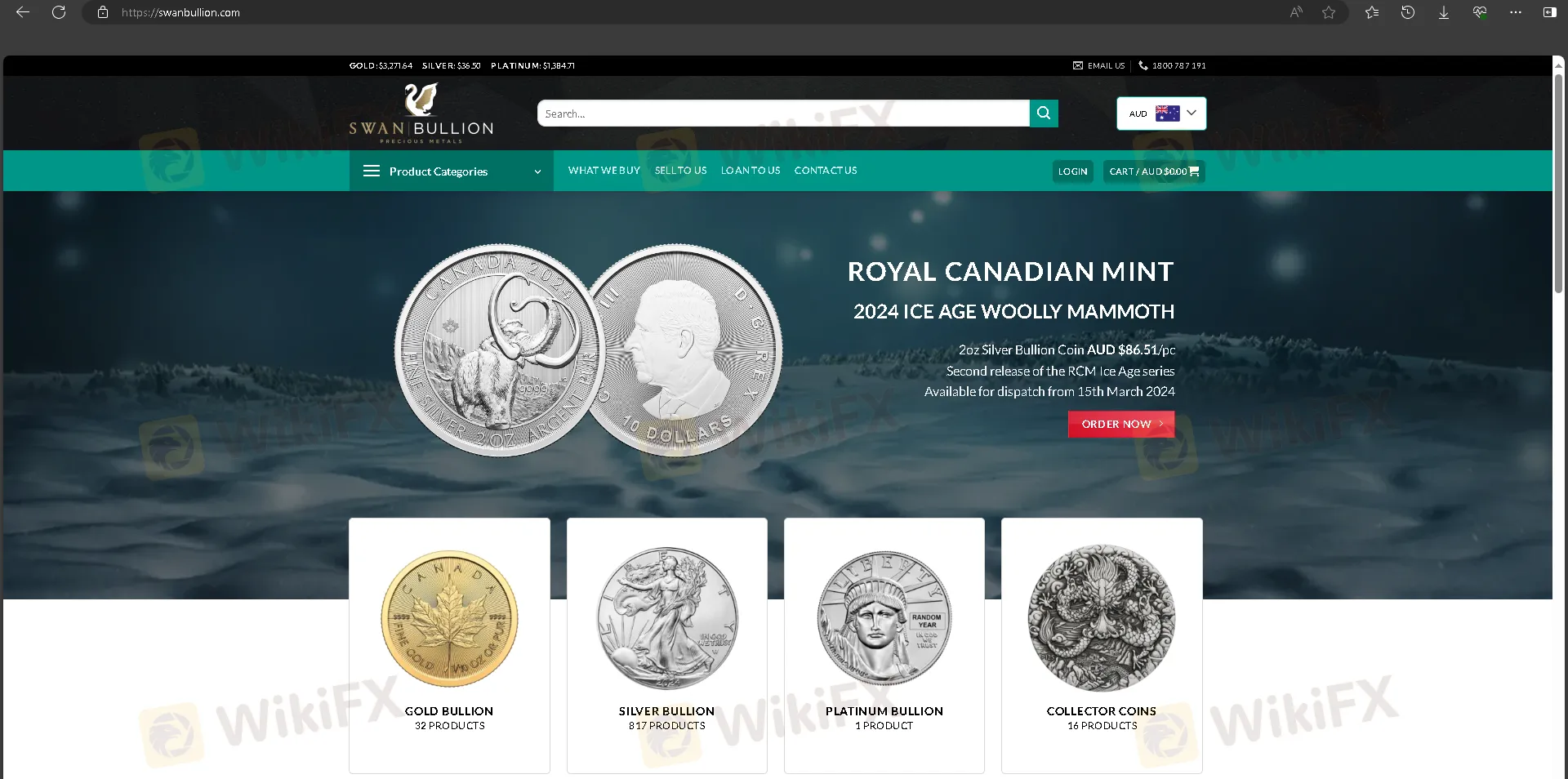 Swan Bullion's homepage