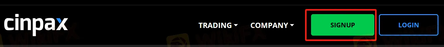 Click the button ''SIGNUP''