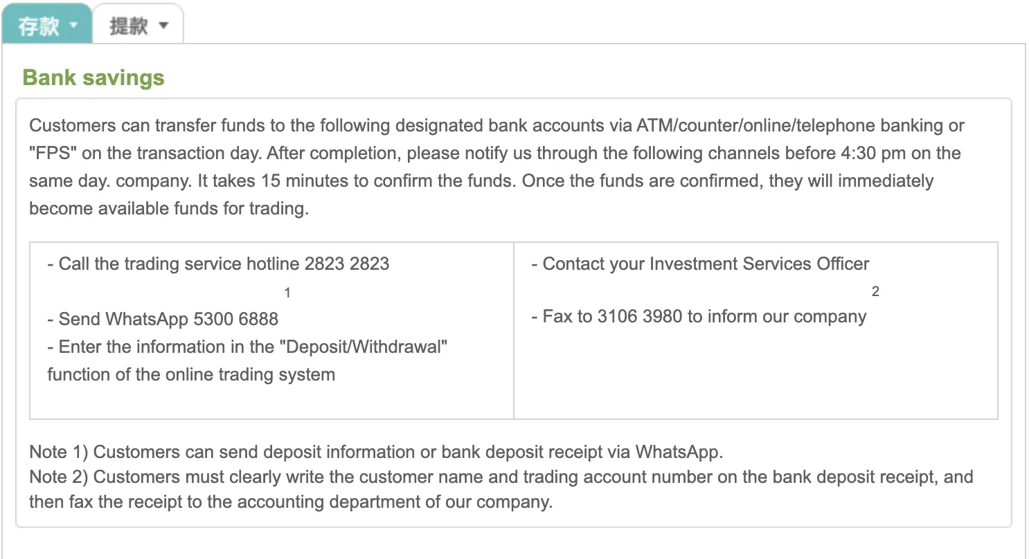 Deposit & Withdrawal Deposit & Withdrawal