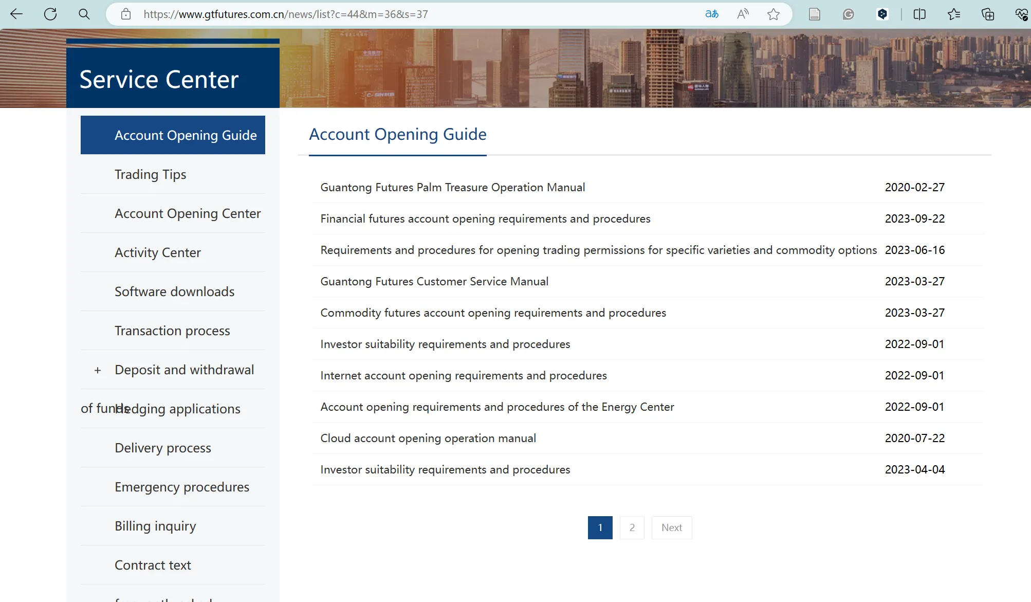 account opening guide