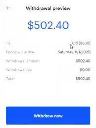 Confirm the Withdrawal
