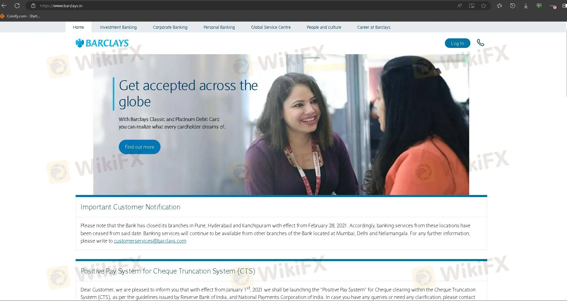 Barclays homepage