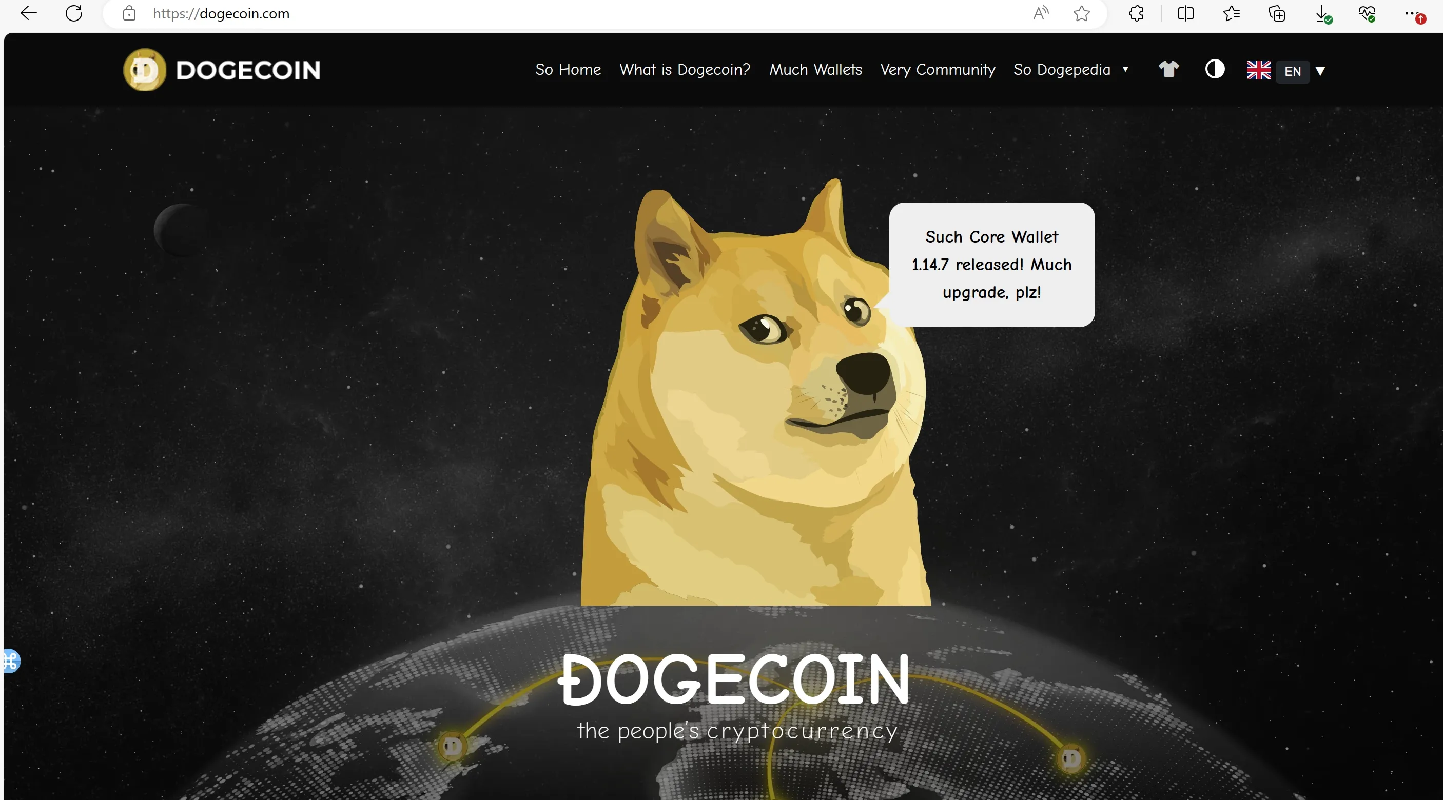 Dogecoin (DOGE)'s homepage Dogecoin (DOGE)'s homepage