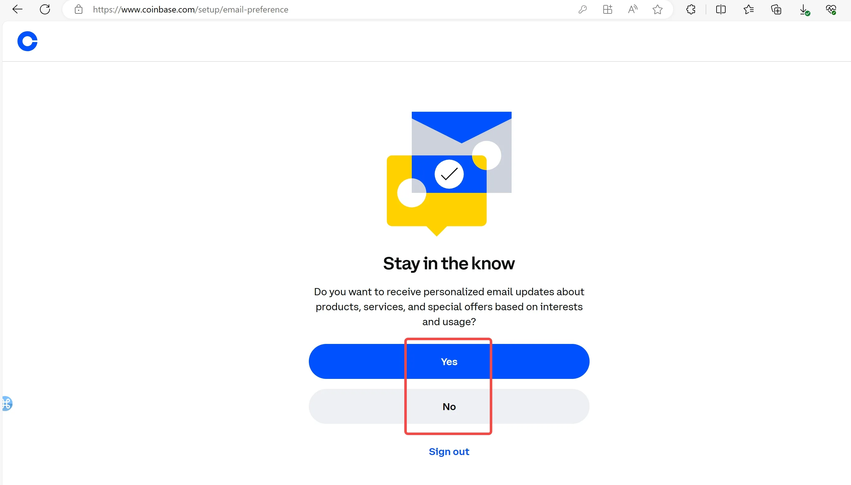 click 'Yes' or 'No' click 'Yes' or 'No'