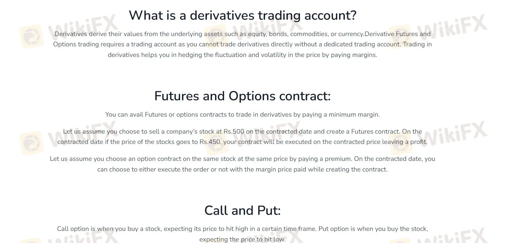 DERIVATIVES TRADING