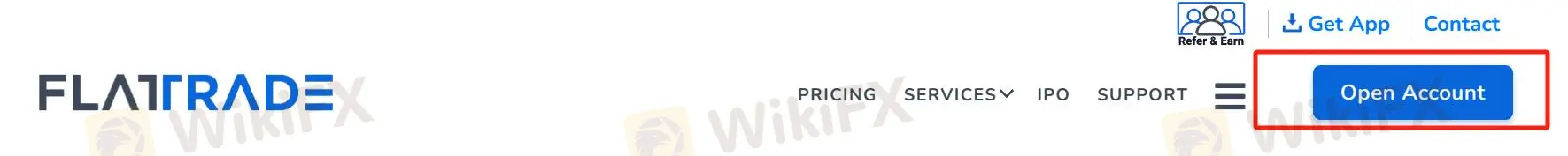 Click the button ''Open Account''