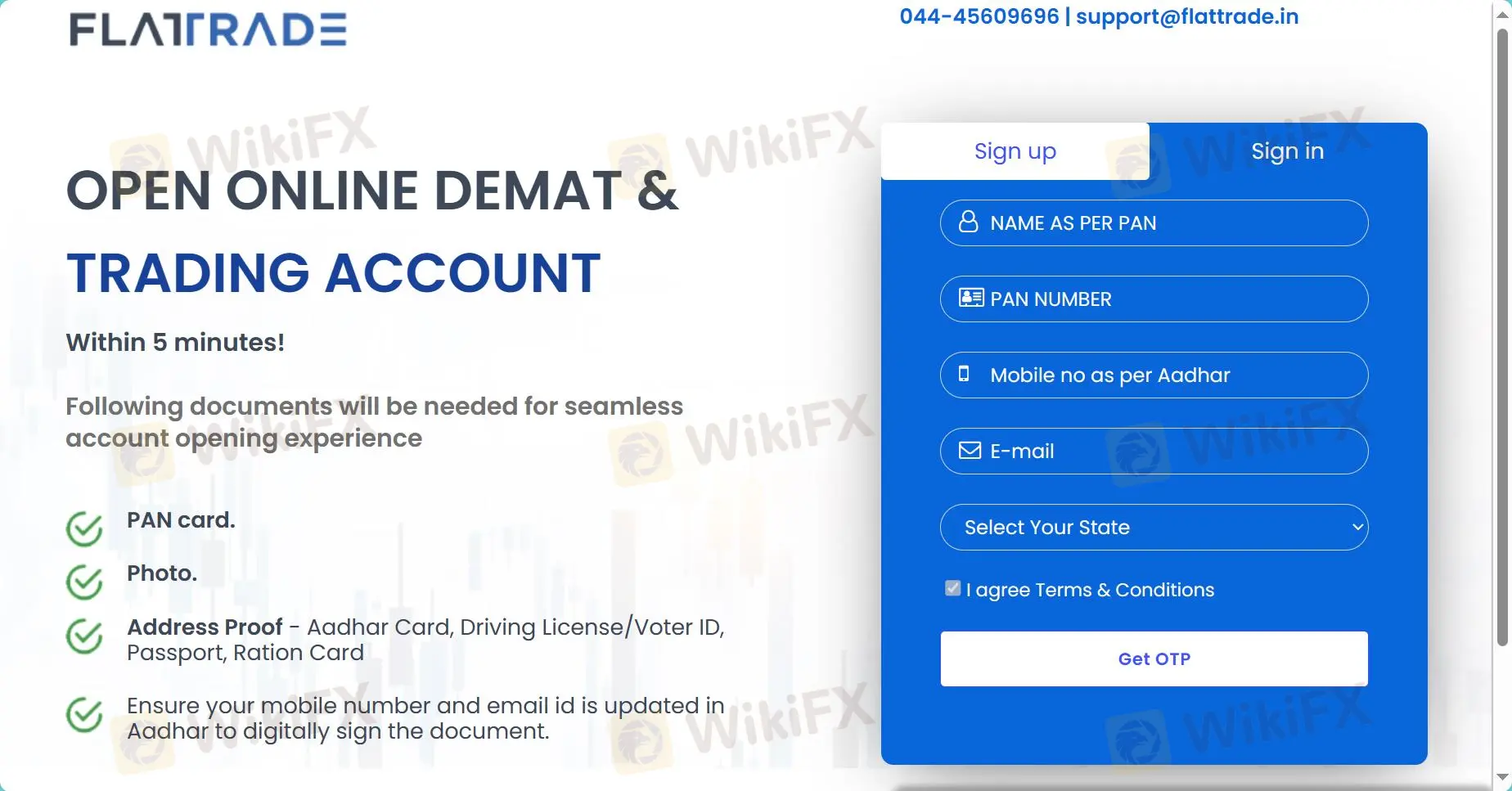 fill in required info