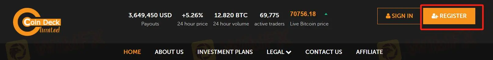 Click the button ''REGISTER'' 