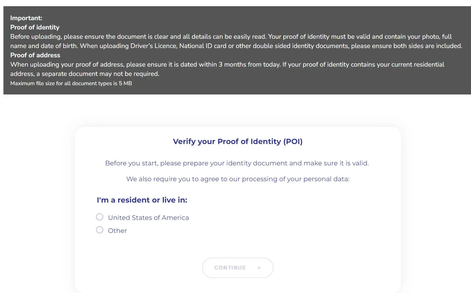 Identity verification Identity verification