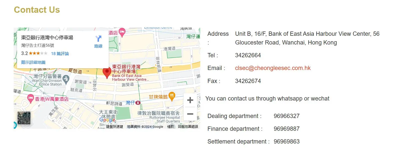 contact details
