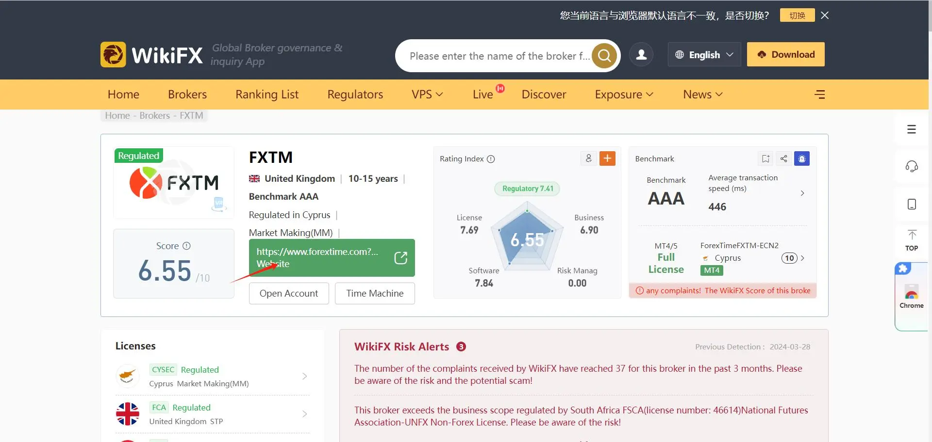 Locate FXTM On WikiFX Locate FXTM On WikiFX