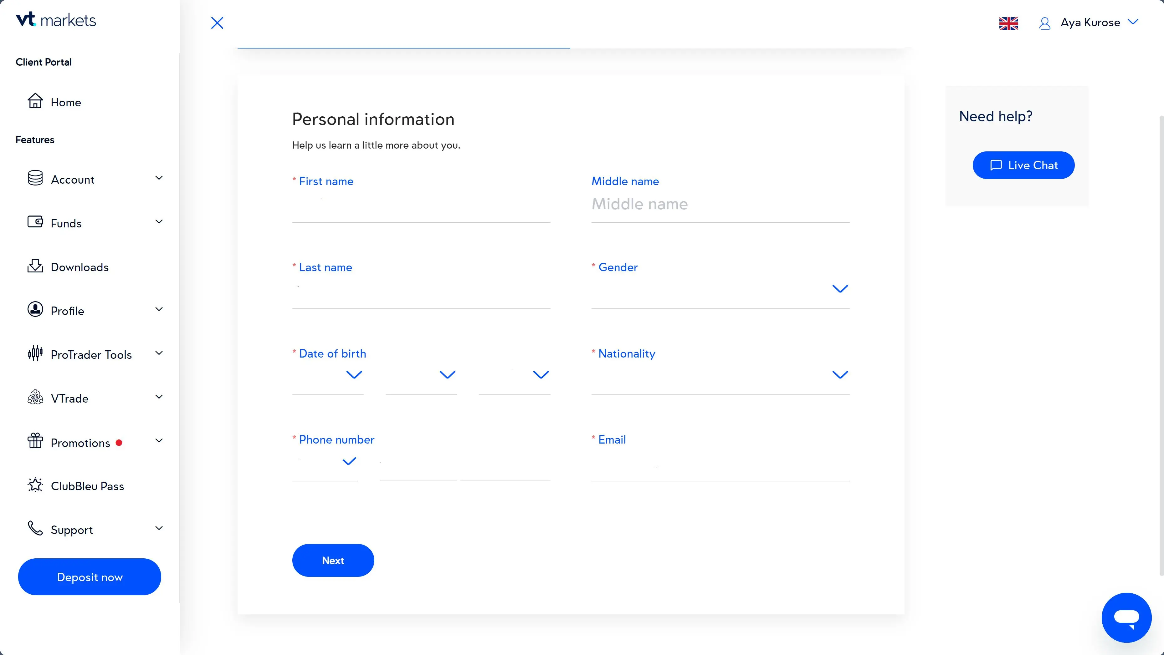 Complete the Personal Information Form