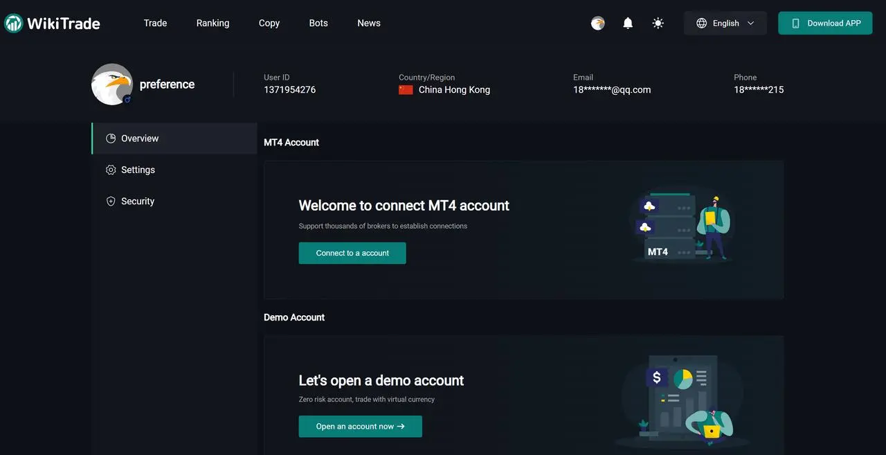 open an account