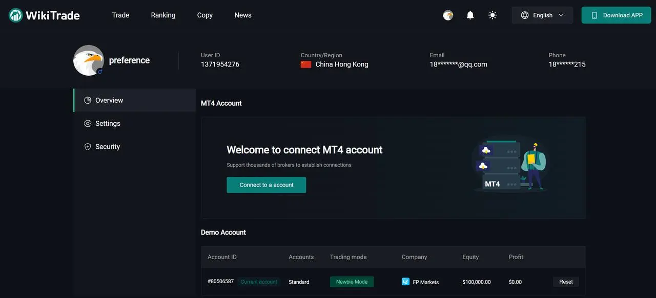 MT4 Account Connection