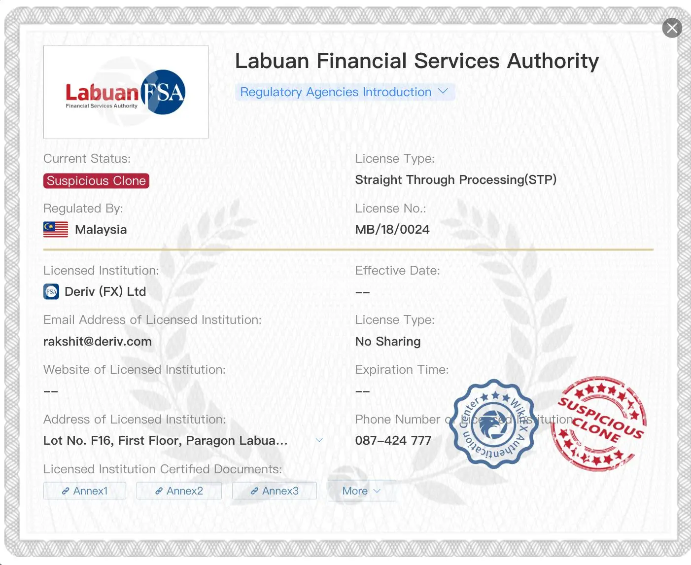 Regulatory Status