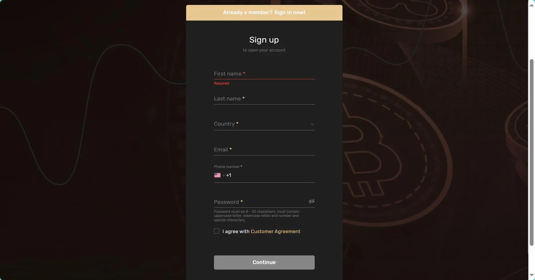 fill in required info fill in required info