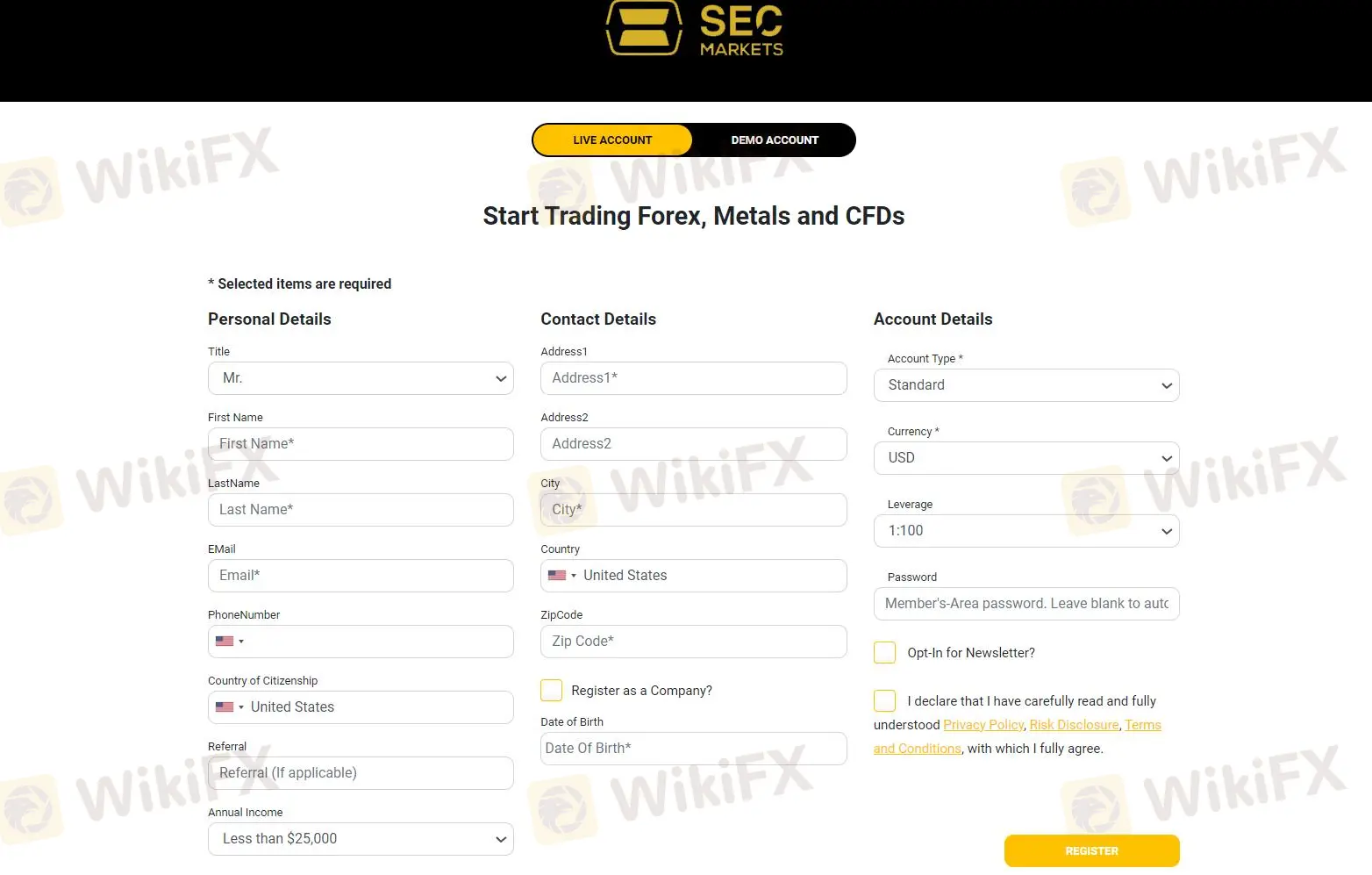 SEC Markets와 함께 계정을 개설하는 방법