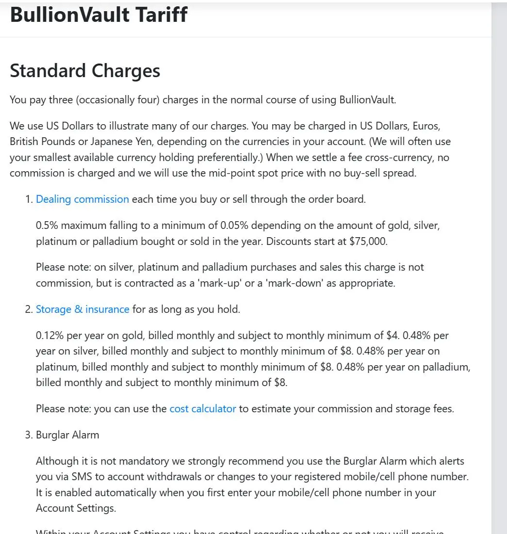 Standard charges