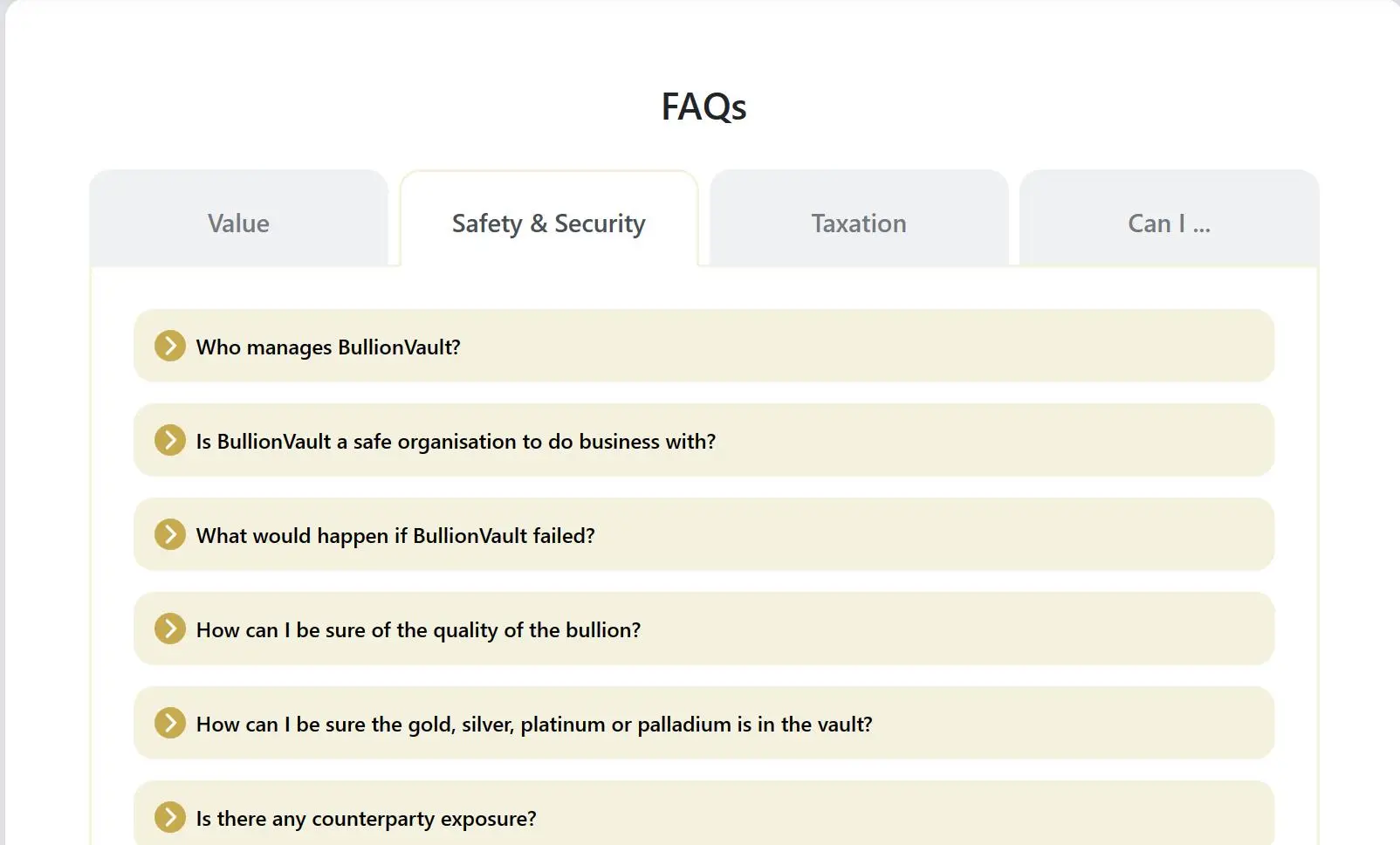 FAQ page