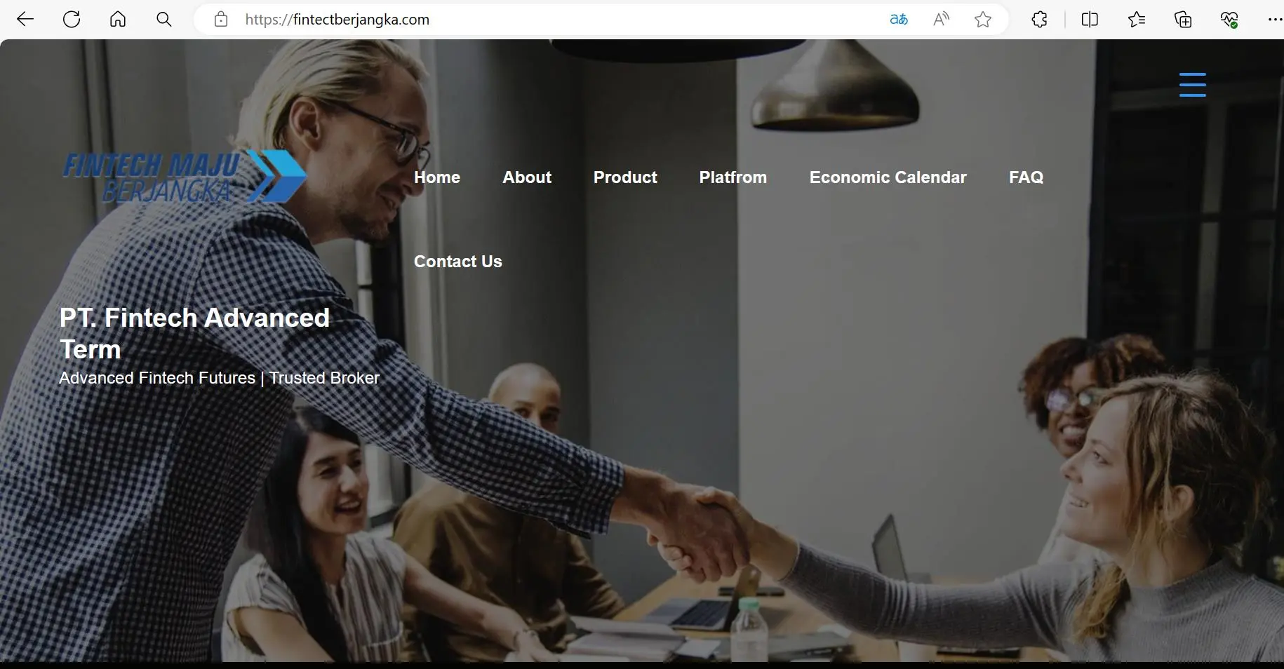 Fintech Maju Berjangkas homepage Fintech Maju Berjangkas homepage