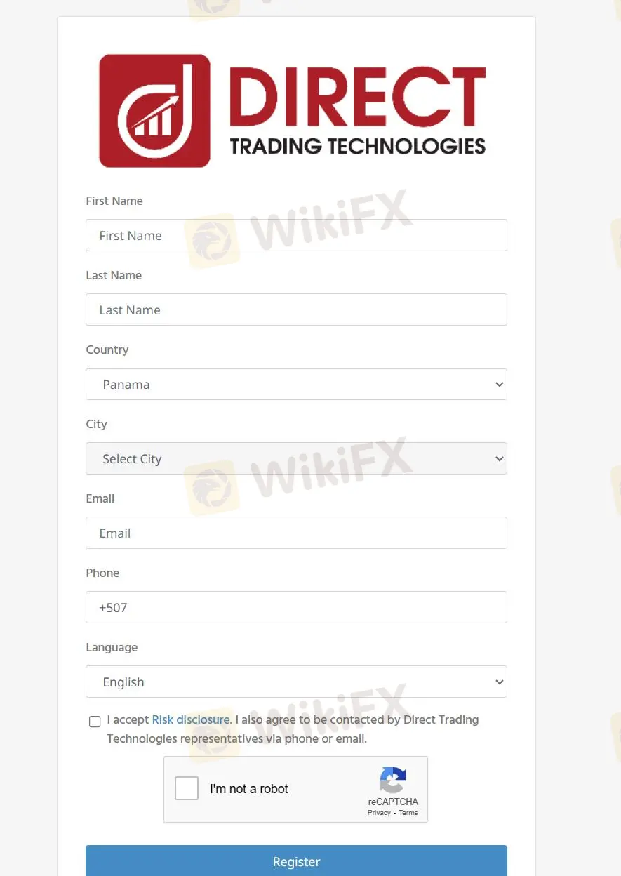fill in required info