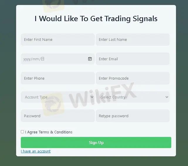 fill in required info