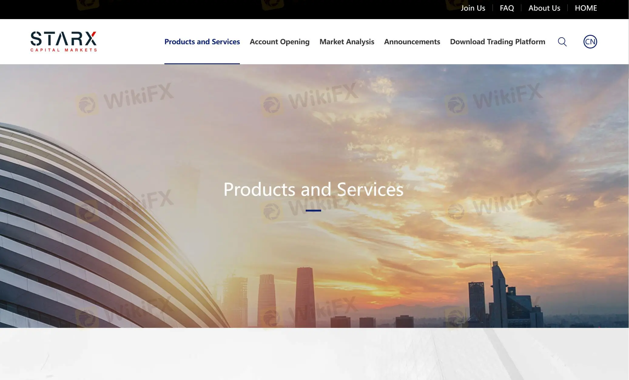 StarX Capital Markets homepage