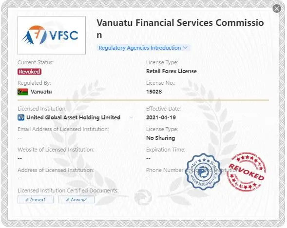 revoked VFSC license