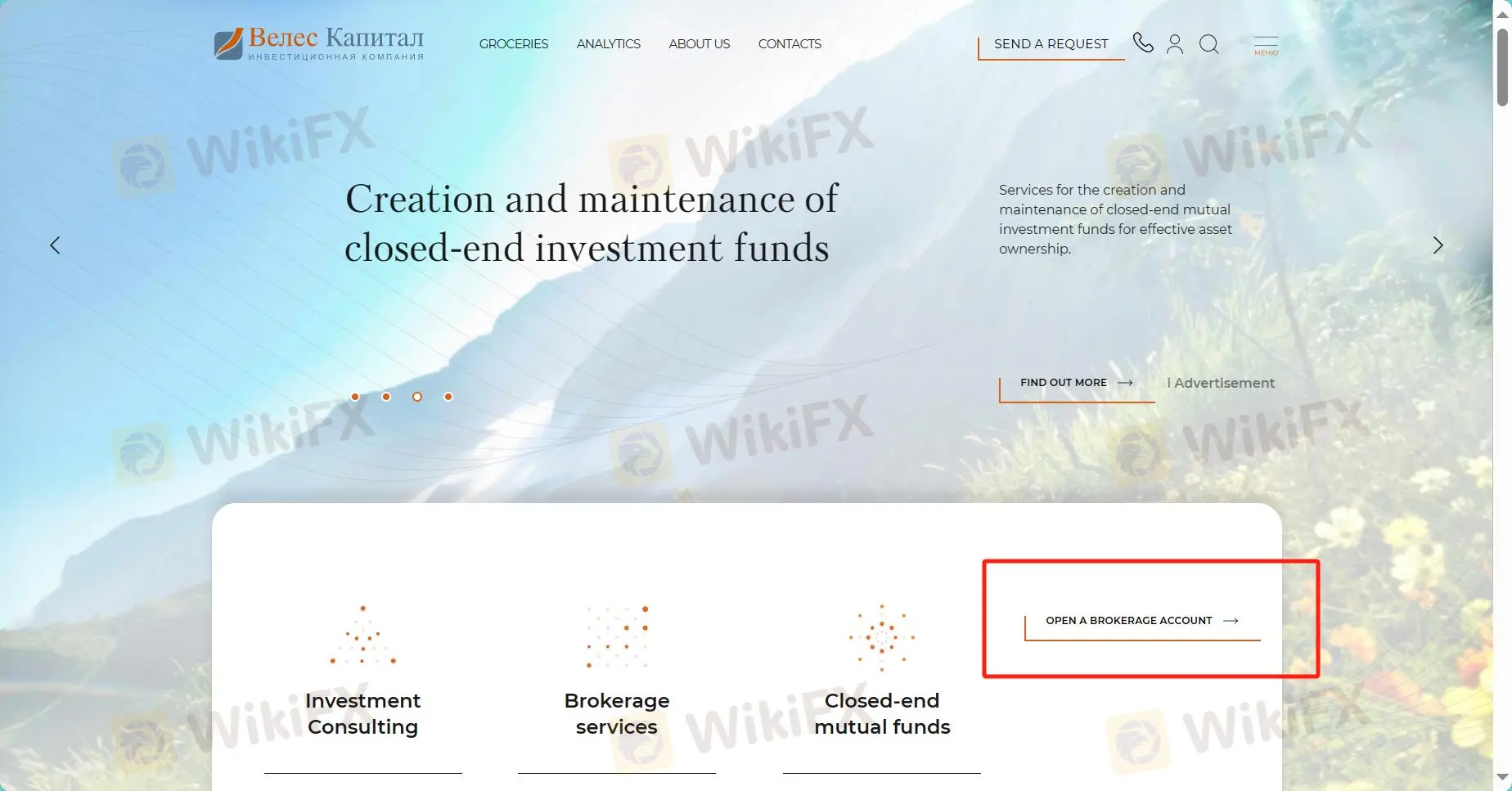 Click the button ''OPEN A BROKERAGE ACCOUNT''