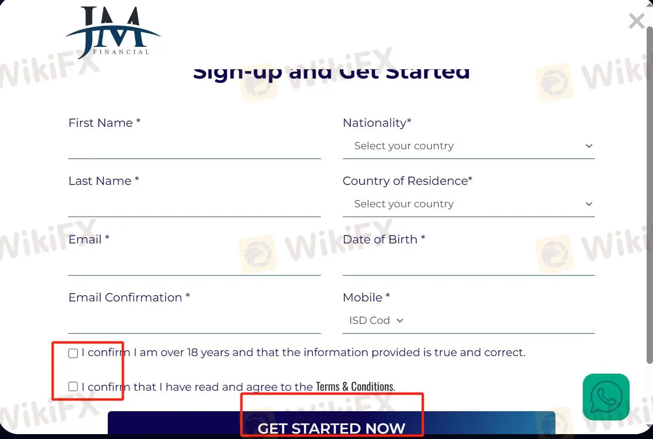 Click on the button GET STARTED NOW“