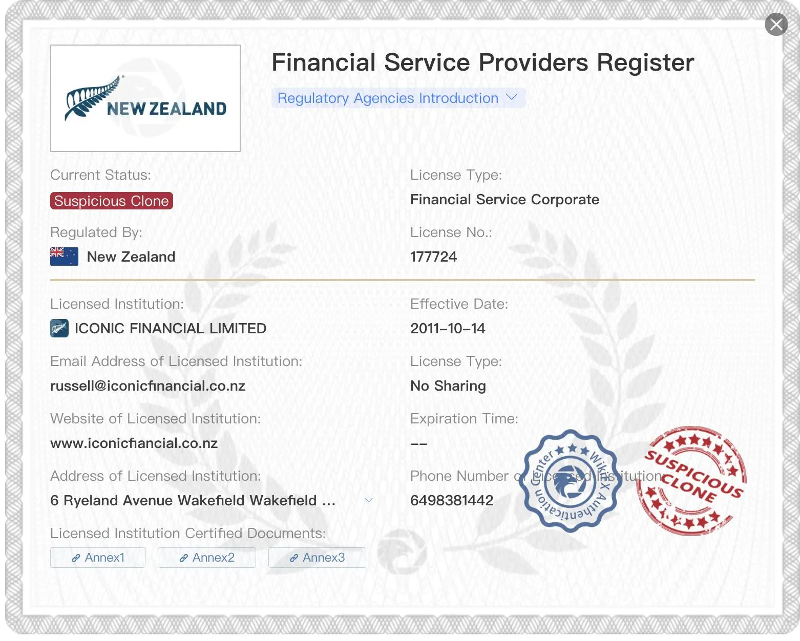 Regulatory Status