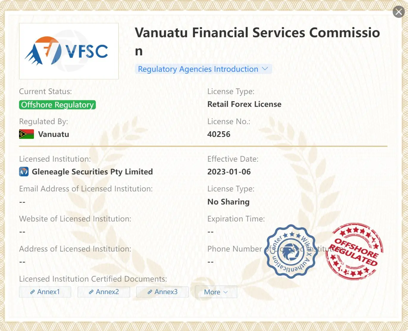 Regulatory Status