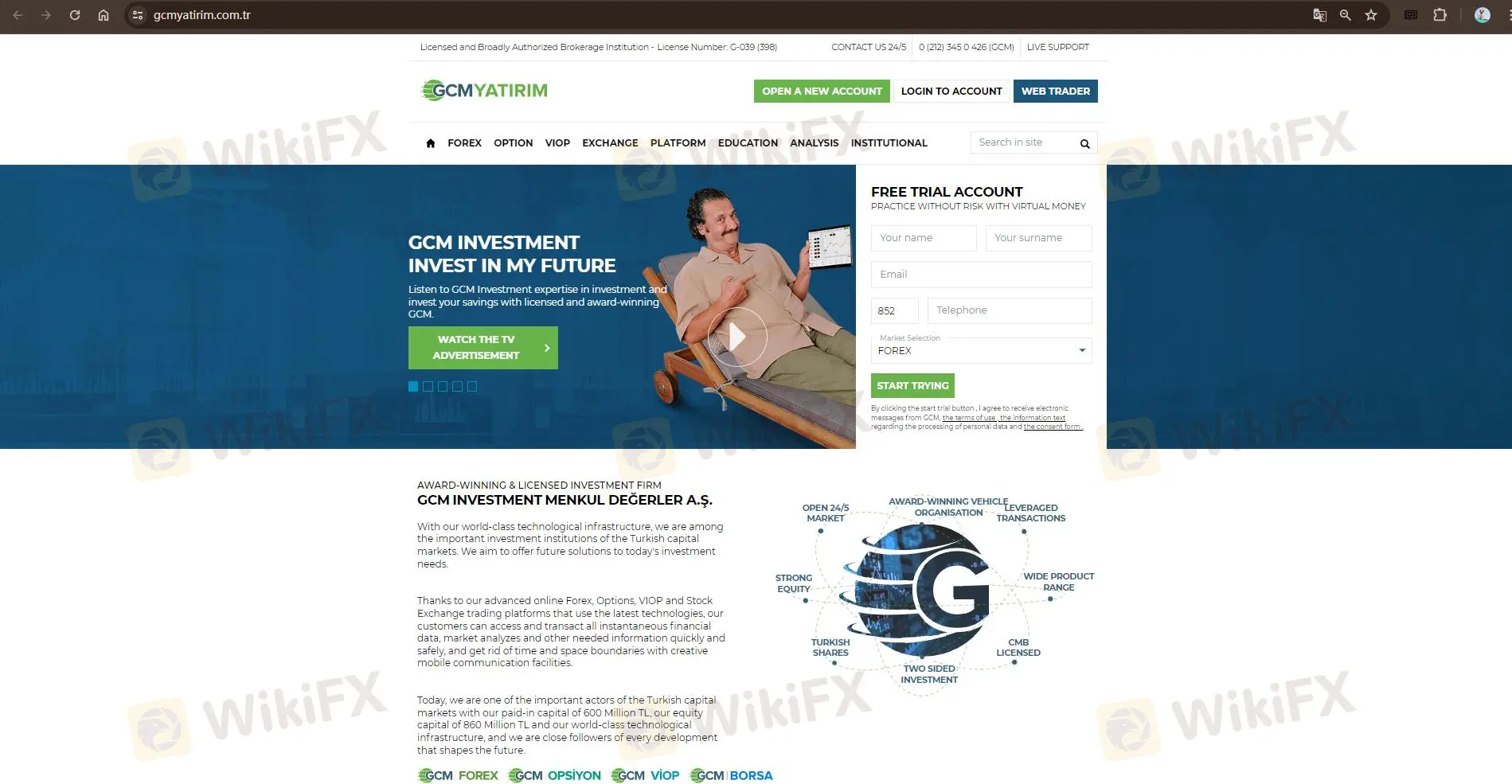 GCM Forex's homepage